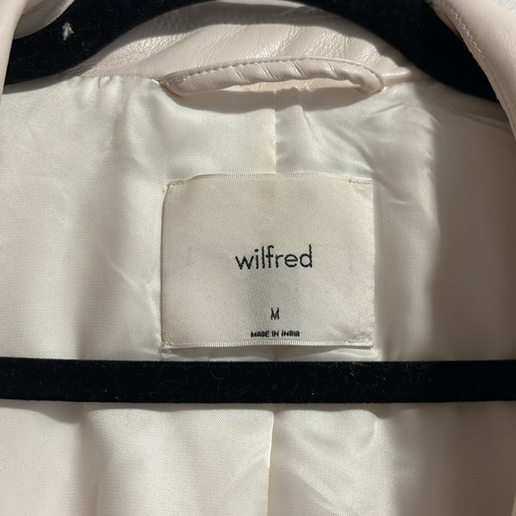 Aritzia Wilfred Off White Memories Vegan Leather Blazer Size M - Picture 5 of 9